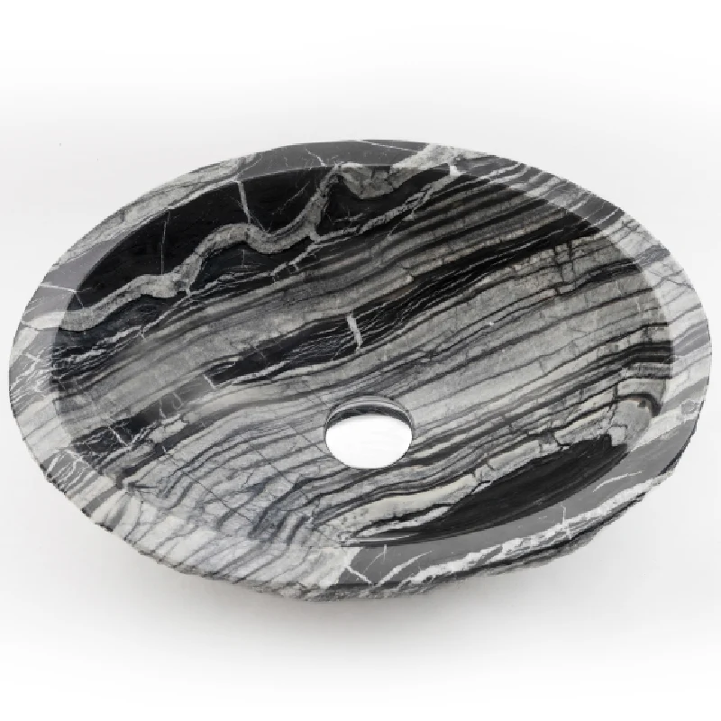 Chiseled natural stone sink Ancient wood marble BRH014-A (6)