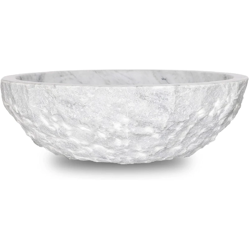 Chiseled carrara white marble sink BRH014-W