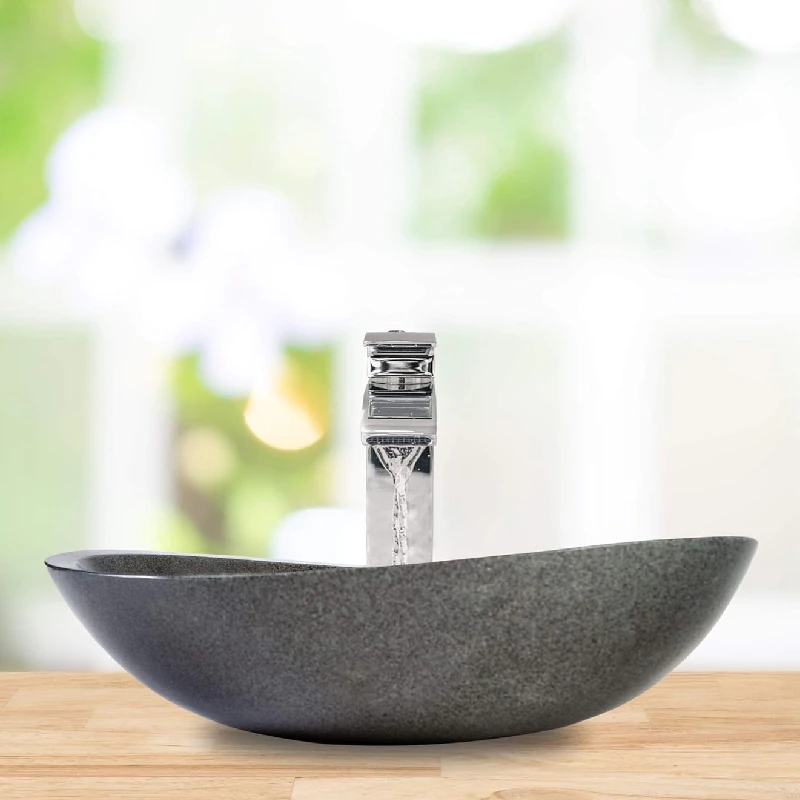 Chiseled natural stone sink Grey granite BRH011-G (4)
