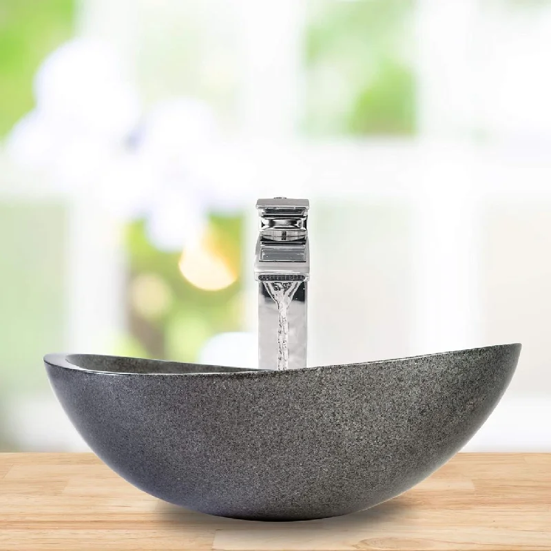 Chiseled natural stone sink Grey granite BRH012-G (3)