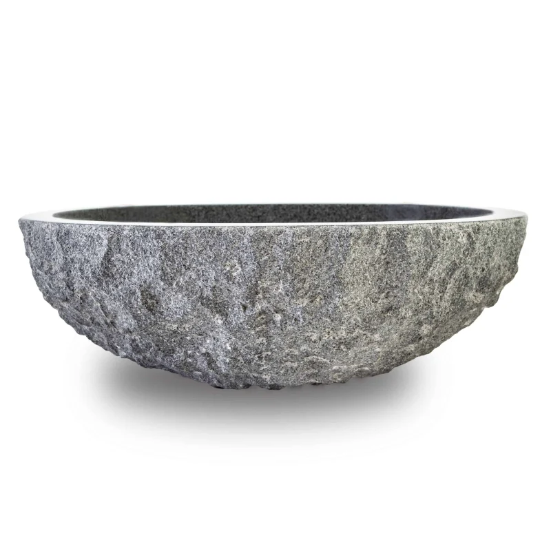 Chiseled grey granite sink BRH014-G Luxury Stone Sink