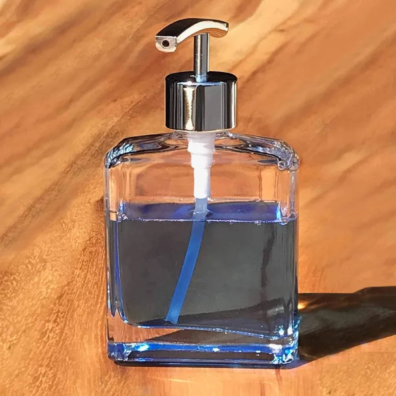 High-quality glass soap dispenser with premium pump mechanism High-quality glass soap dispenser with premium pump mechanism