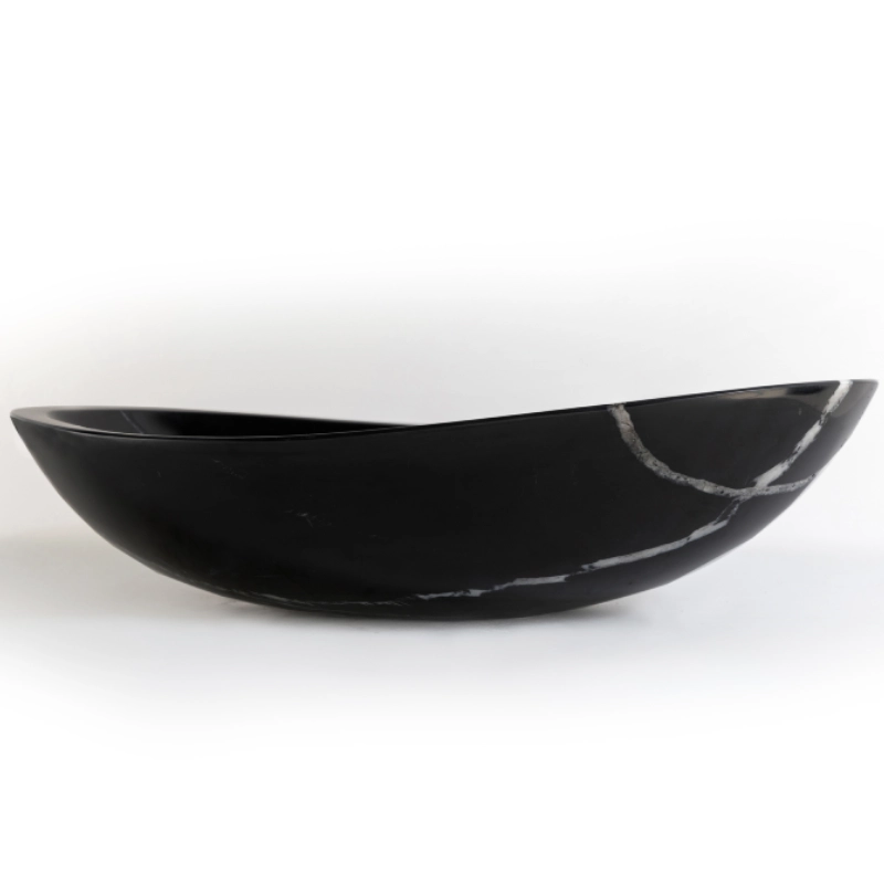 Natural stone bathroom vessel Nero marquina marble BRH011-N (1)