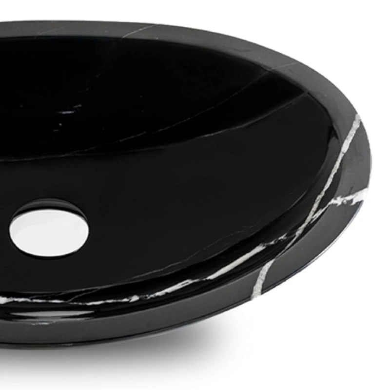 Natural stone bathroom vessel Nero marquina marble BRH011-N (3)