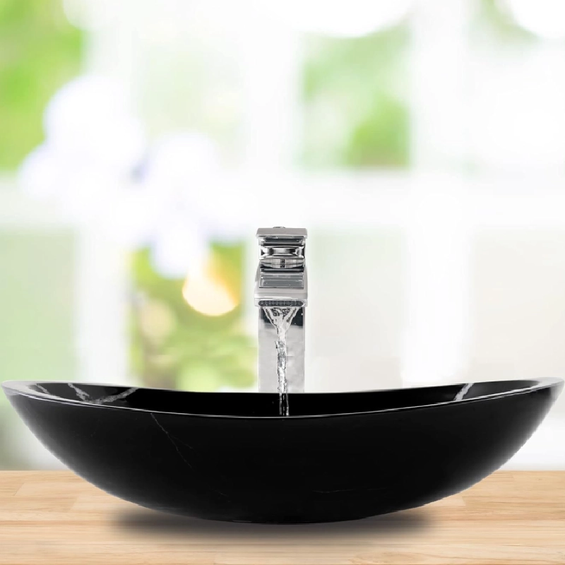 Natural stone bathroom vessel Nero marquina marble BRH011-N (5)