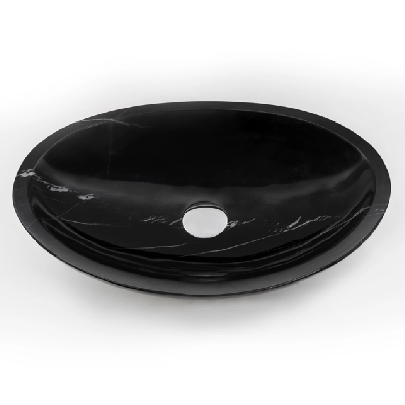 Natural stone bathroom vessel Nero marquina marble BRH011-N (8)