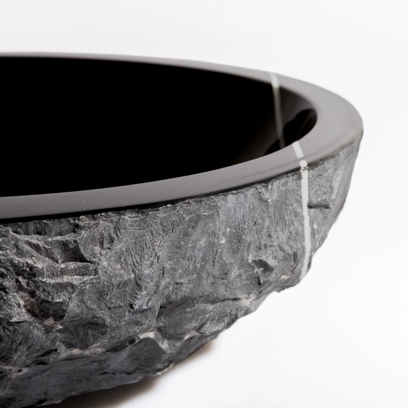 Natural stone bathroom vessel Nero marquina marble BRH014-N (2)