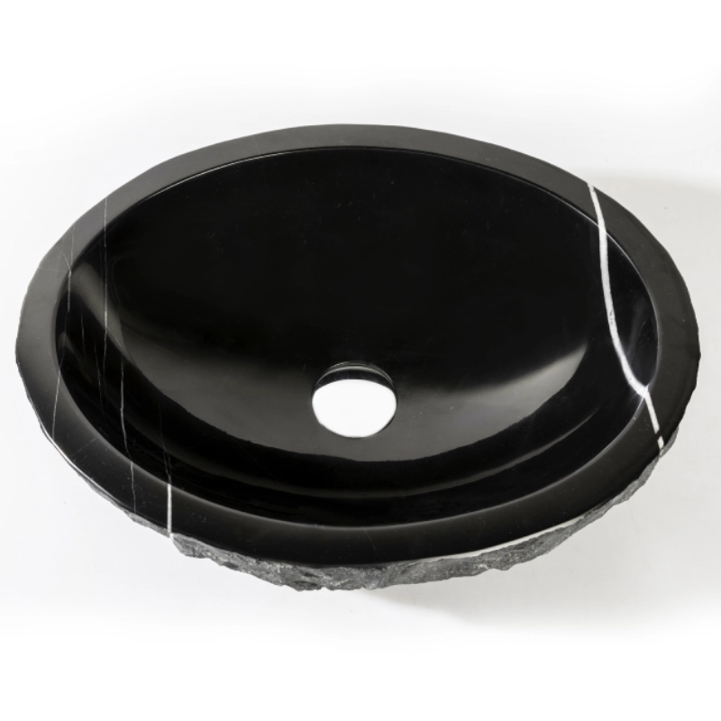 Natural stone bathroom vessel Nero marquina marble BRH014-N (5)