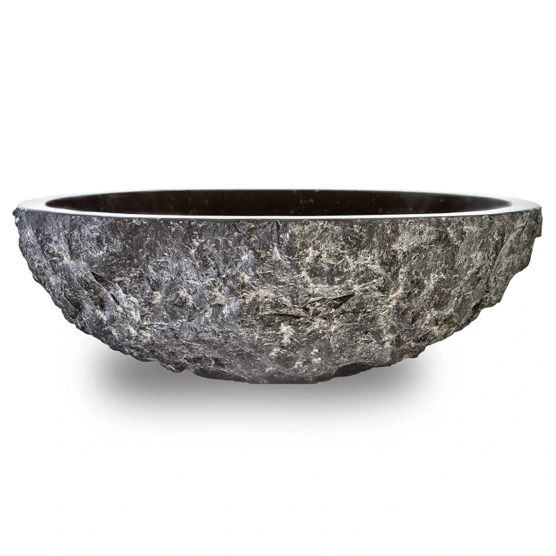 Chiseled dark brown granite sink BRH014-B
